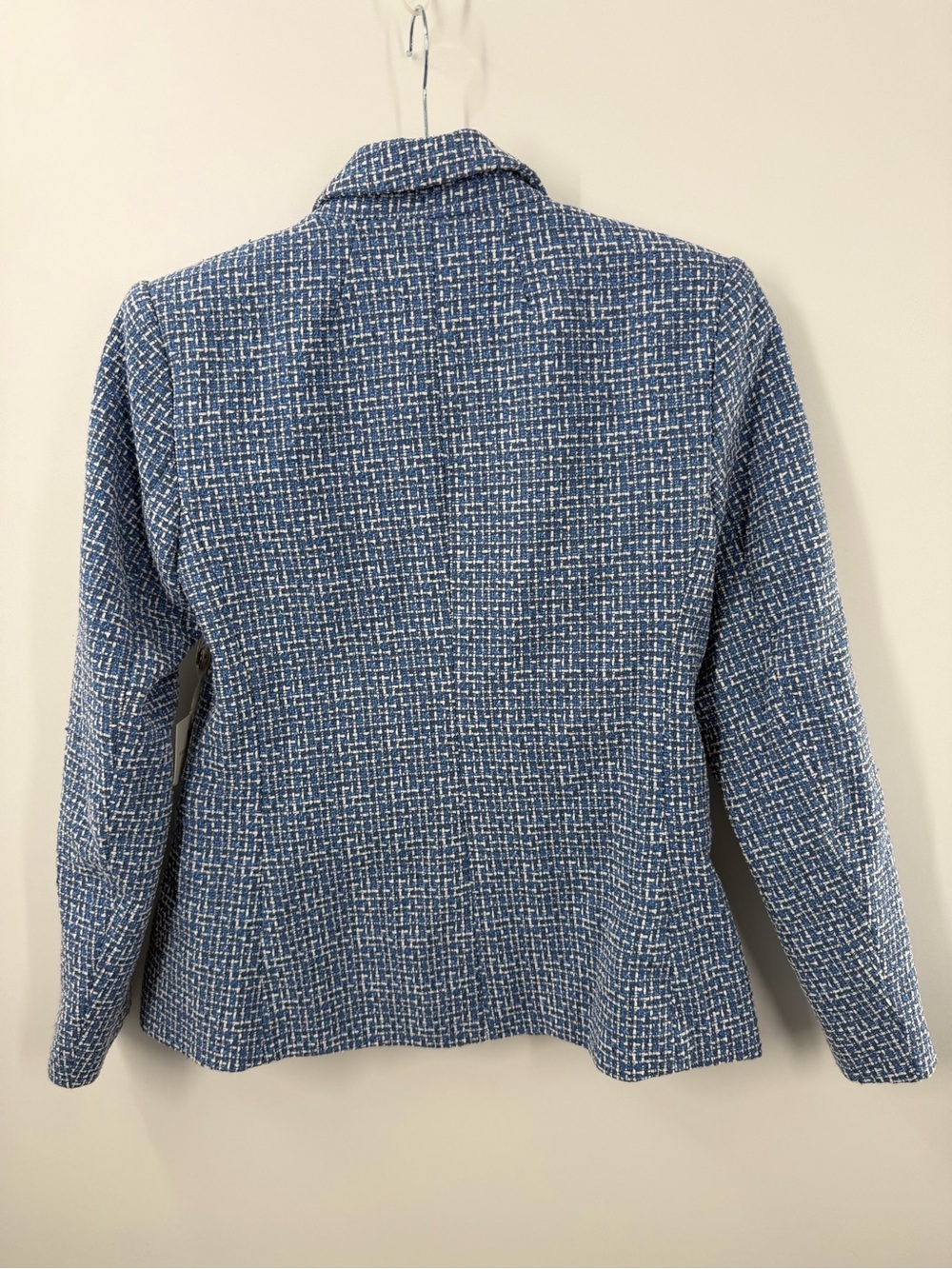 NWT Free Assembly Blue Single Breasted Tweed Wool Blend Blazer - Picture 6 of 7
